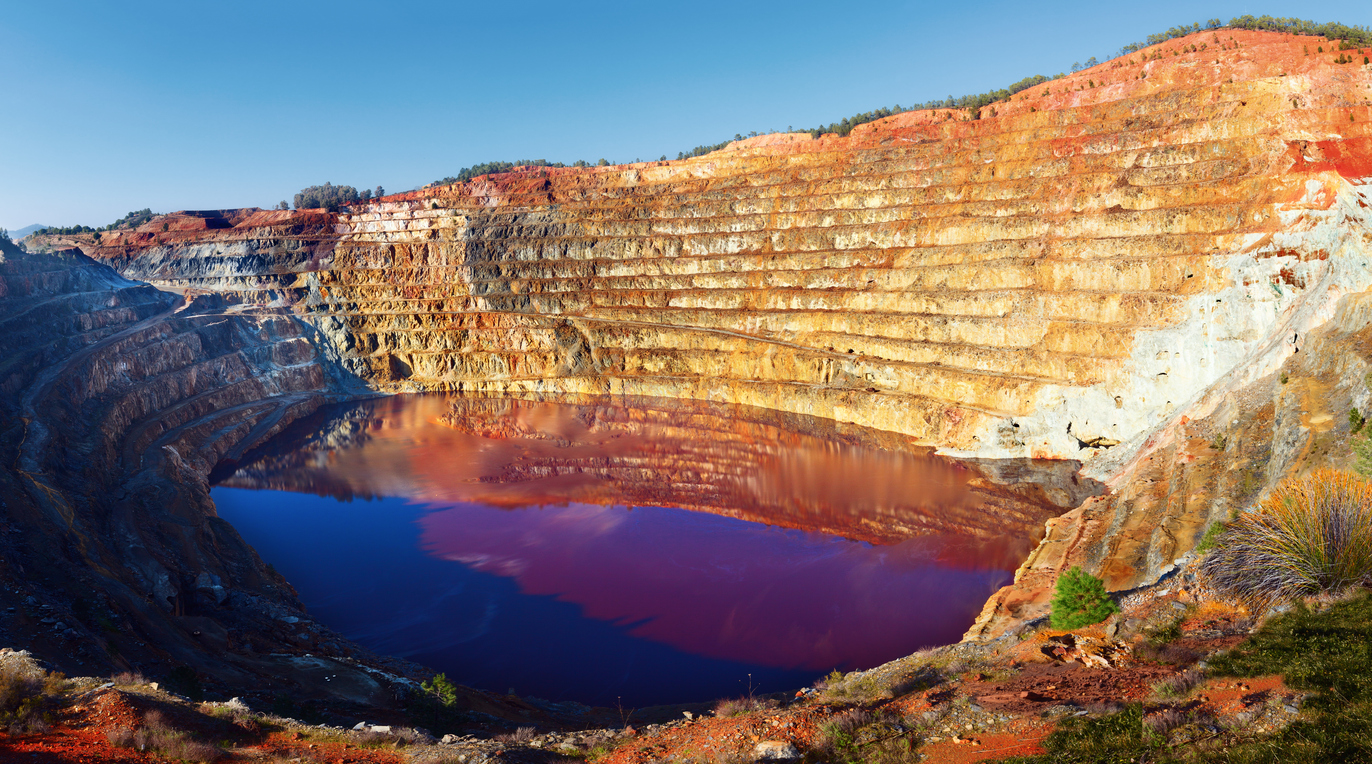 Spanien, Andalusien, Åbne kobberminer ved Rio Tinto, Huelva